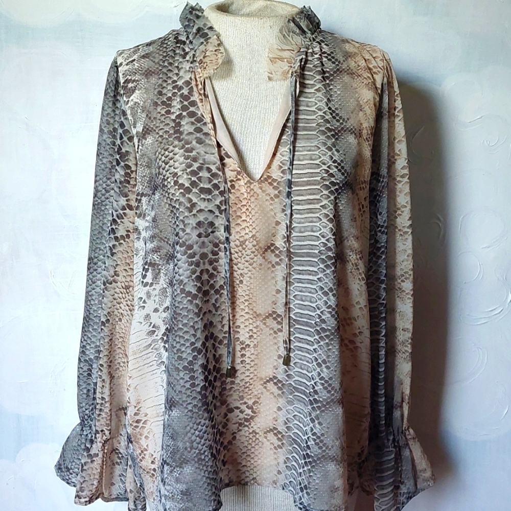Maven West Snake Animal Print Top Blouse Size Large Anthropologie